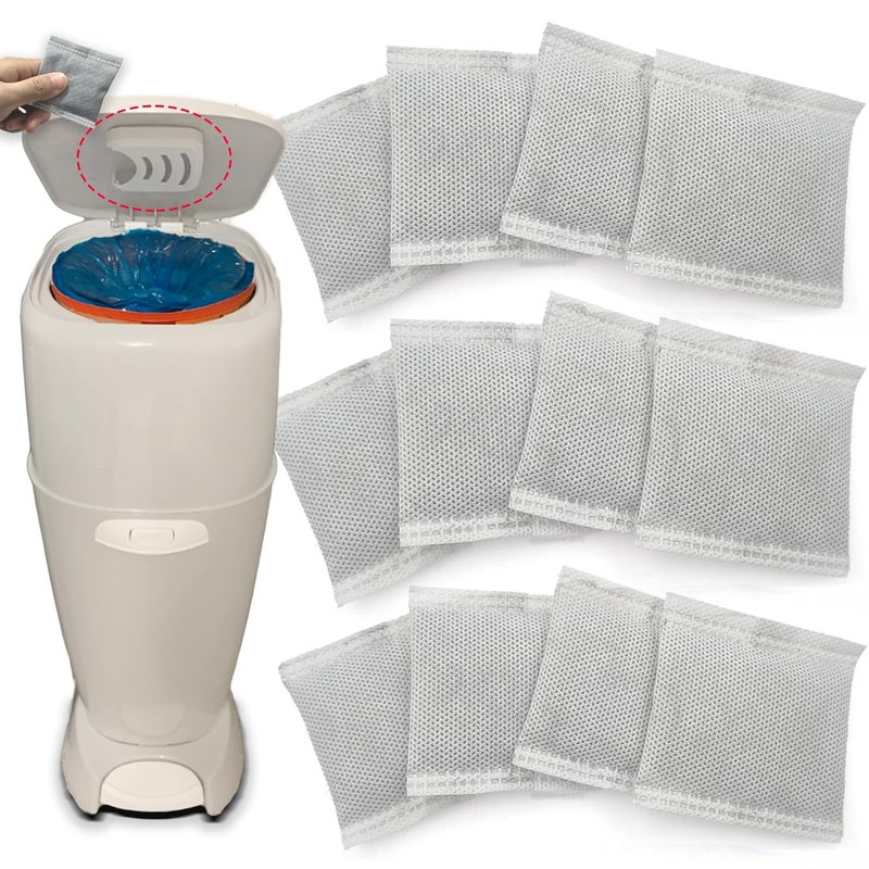 PurifyLogix 12PCS Diaper Pail Deodorizers Odor Absorber Carbon Filter Refills Compatible with Diaper Genie Complete and Expressions Pail | Air Purifying Bag Absorb Odors, Keep Home Fresh - Image 1